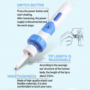 Safety Electric Cordless Vacuum Ear Cleaner Wax Remover Painless Cleaning Tool