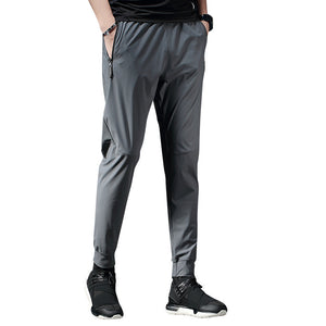 Waterproof Windproof Breathable Thickening Fleece-lined Keep Warm Elastic Fitness Sports And Leisure Running Trousers