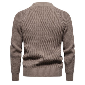 Men's Casual Loose Solid Color Round Neck Sweater