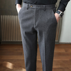 Woolen Pants Men's Casual Suit Pants Brushed Casual Fashion