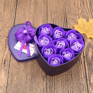 Soap Flower Gift Box Valentine's Day Gift Christmas Activities Creative Gift Bear Rose Heart-shaped Iron Box Wholesale