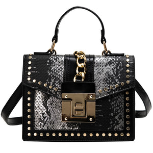 Fashion snake pattern handbag