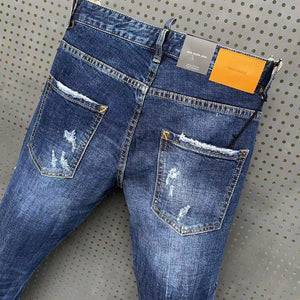 Tatting Splash Paint Men's Slim-fit Patch Stretch DSQ Jeans