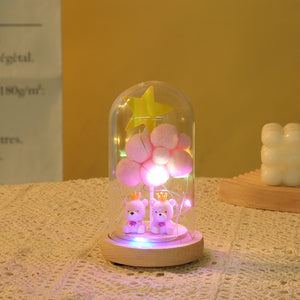 Valentine's Day Gift Glass Cover Crafts LED Lights