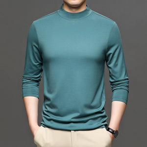 Half-high Collar Long Sleeves T-shirt Men's Undershirt