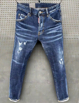Tatting Splash Paint Men's Slim-fit Patch Stretch DSQ Jeans