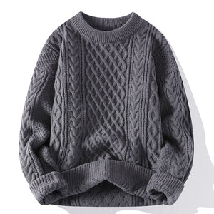 Autumn And Winter New Men's Twist Sweater Casual Round Neck Pullover Top