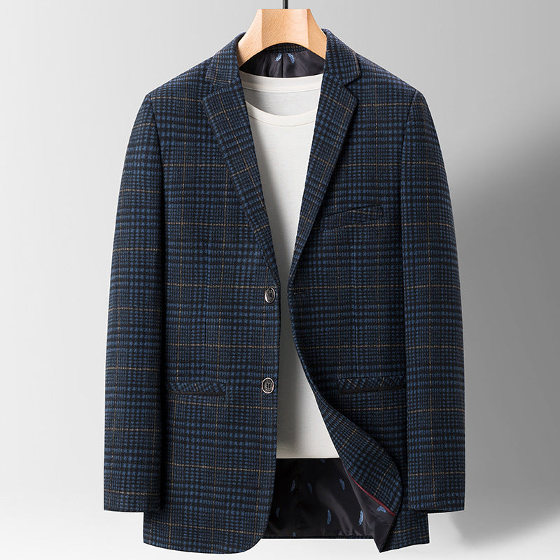 Spring Summer Slim-fit Casual Plaid Men's Suit Jackets