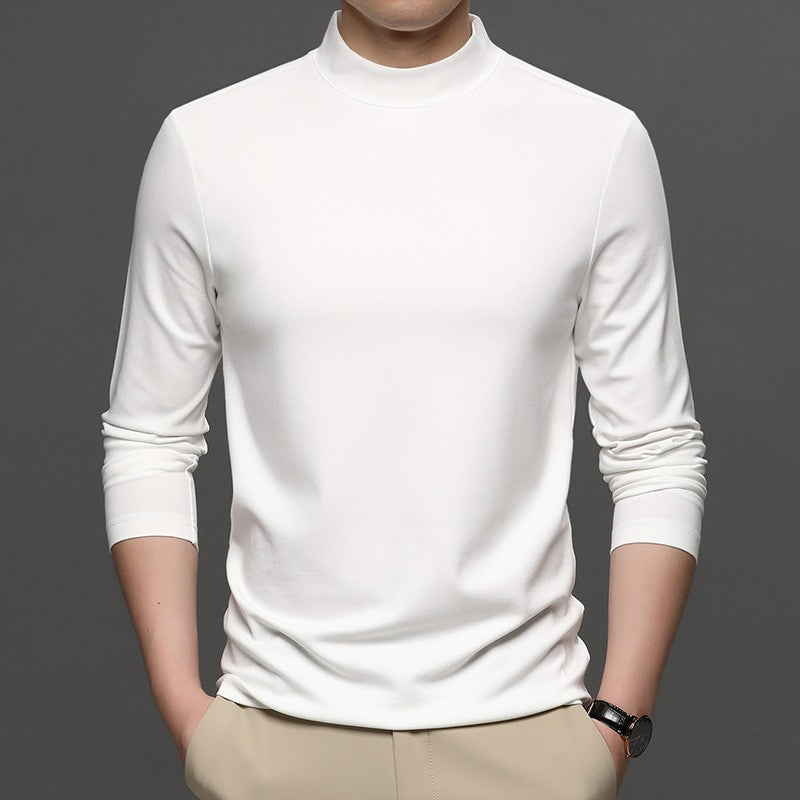 Half-high Collar Long Sleeves T-shirt Men's Undershirt